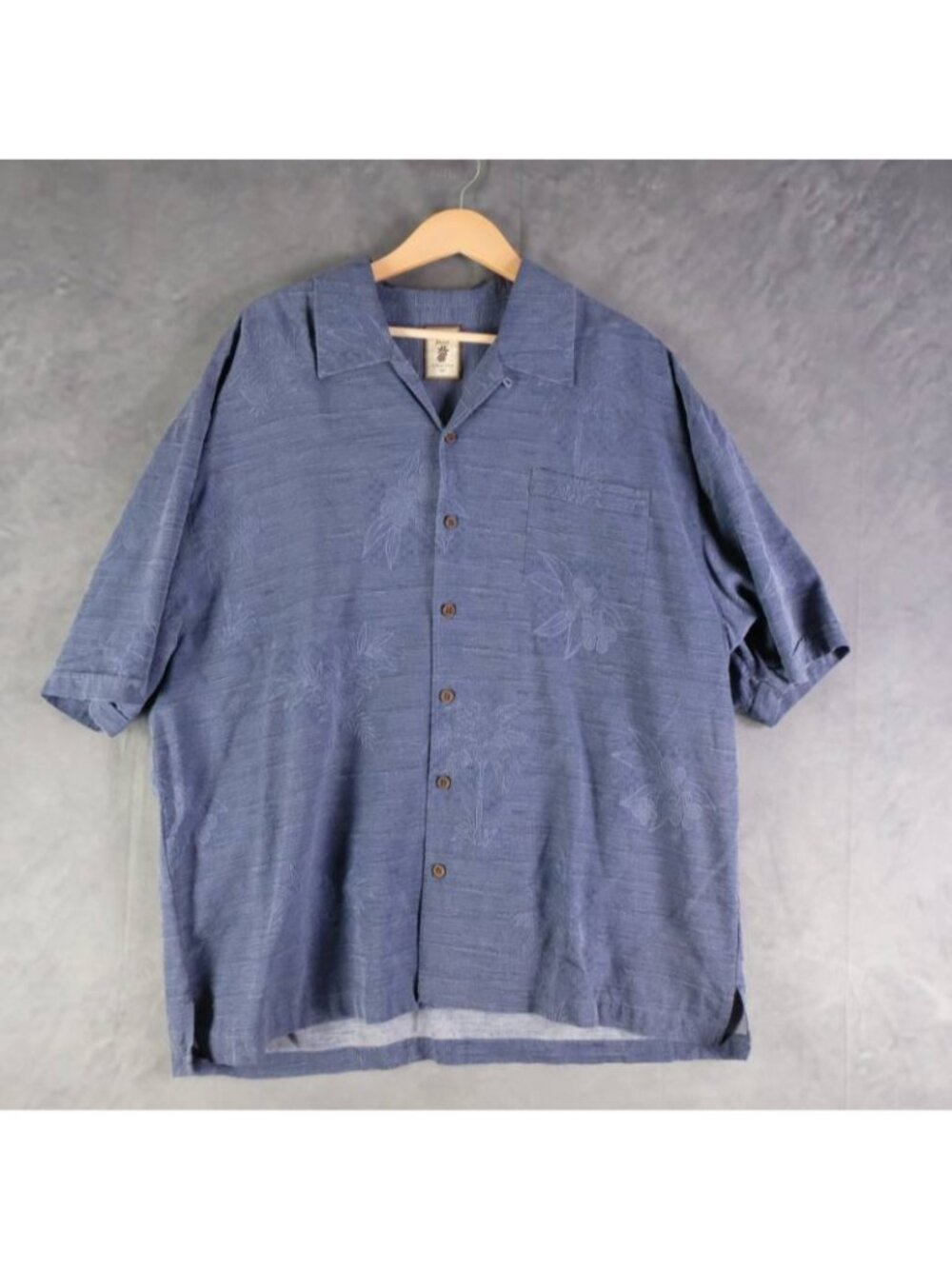 Jamaica Jaxx Shirt Mens XXL Blue Floral 100% Silk Camp Collar Hawaiian